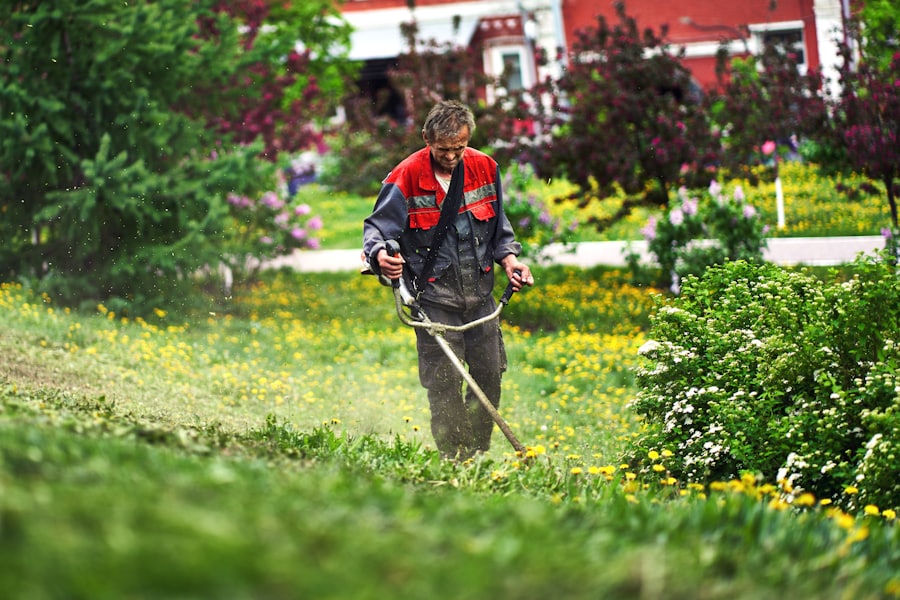Lawn mowing service for a home in Ramsey, Minnesota