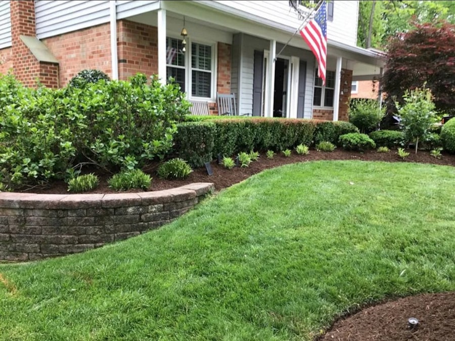 Tidy front lawn at a home in Ramsey, Minnesota